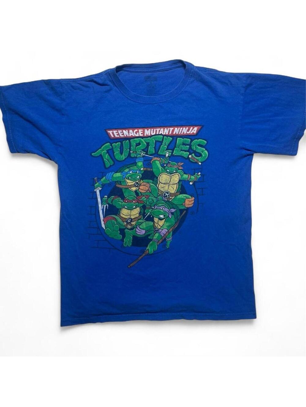 Graphic TMNT Ninja Turtles Teenage Mutant T-Shirt Shirt Blue Men's Small Tee